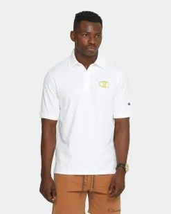 Champion Heritage Short Sleeve Polo White/Gold