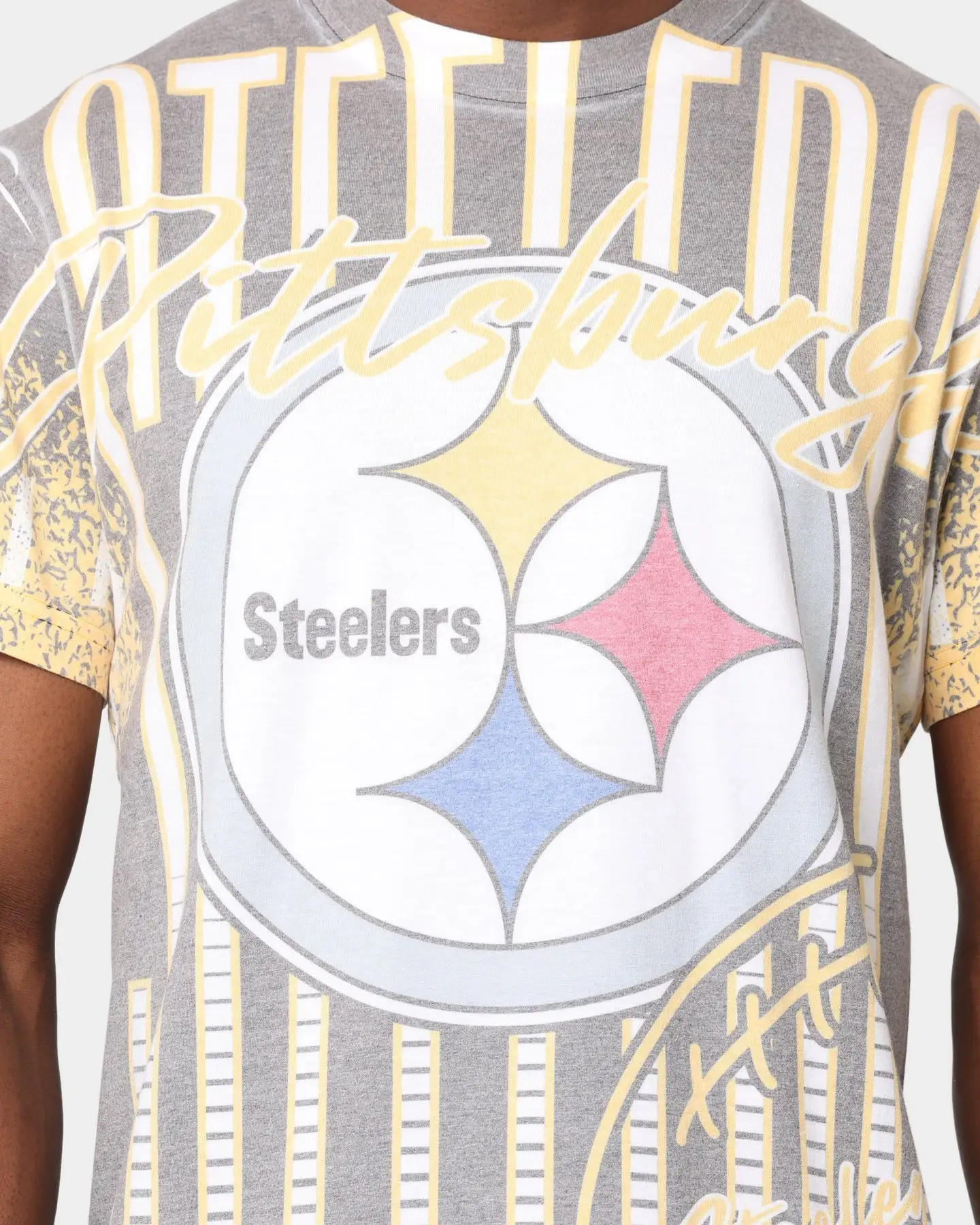 Mitchell & Ness Pittsburgh Steelers Jumbotron Sublimated T-Shirt Black - Image 3