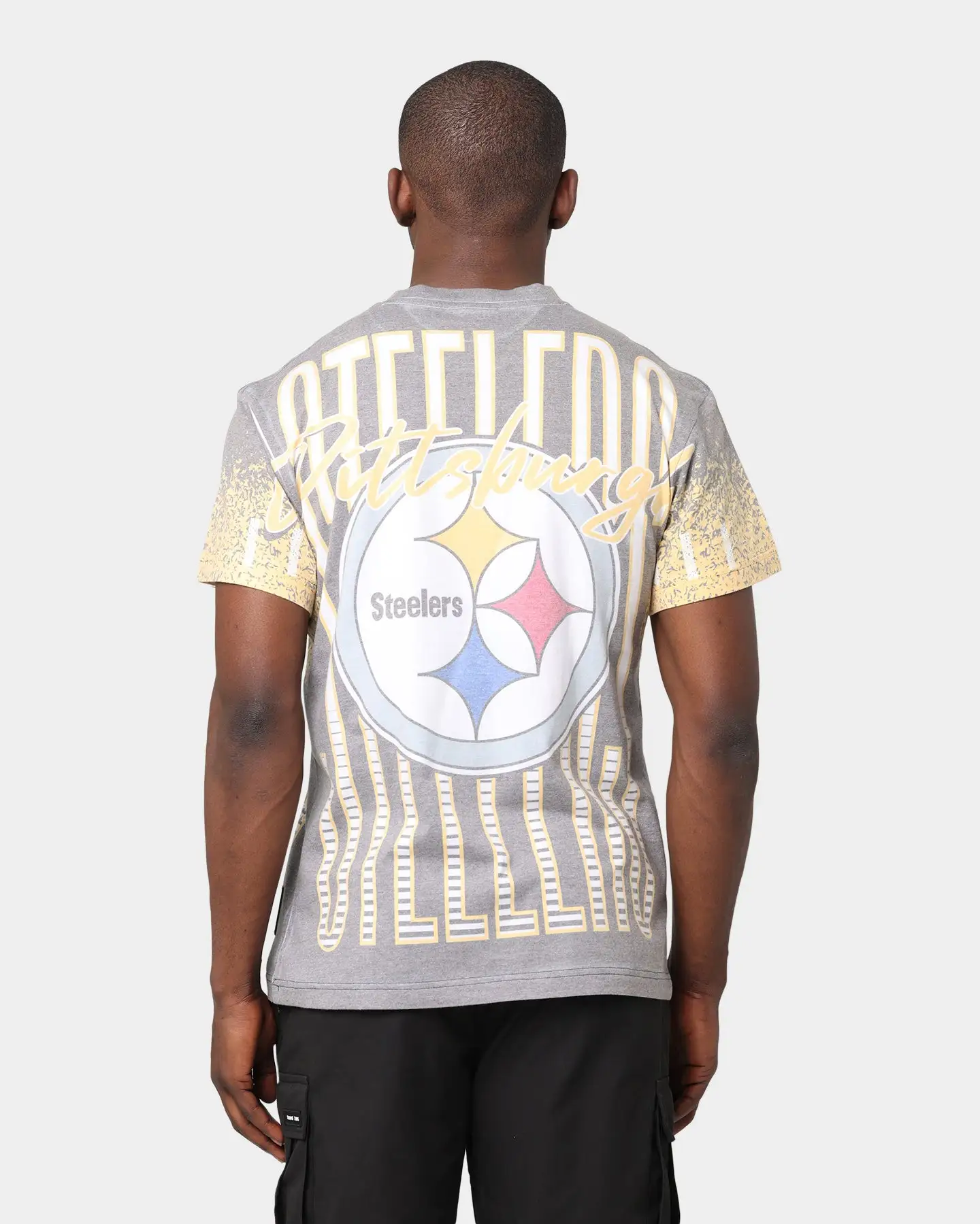 Mitchell & Ness Pittsburgh Steelers Jumbotron Sublimated T-Shirt Black - Image 4