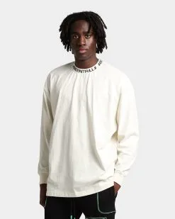 BEEN TRILL BEENTRILL Logo Rib Long Sleeve T-Shirt Off White