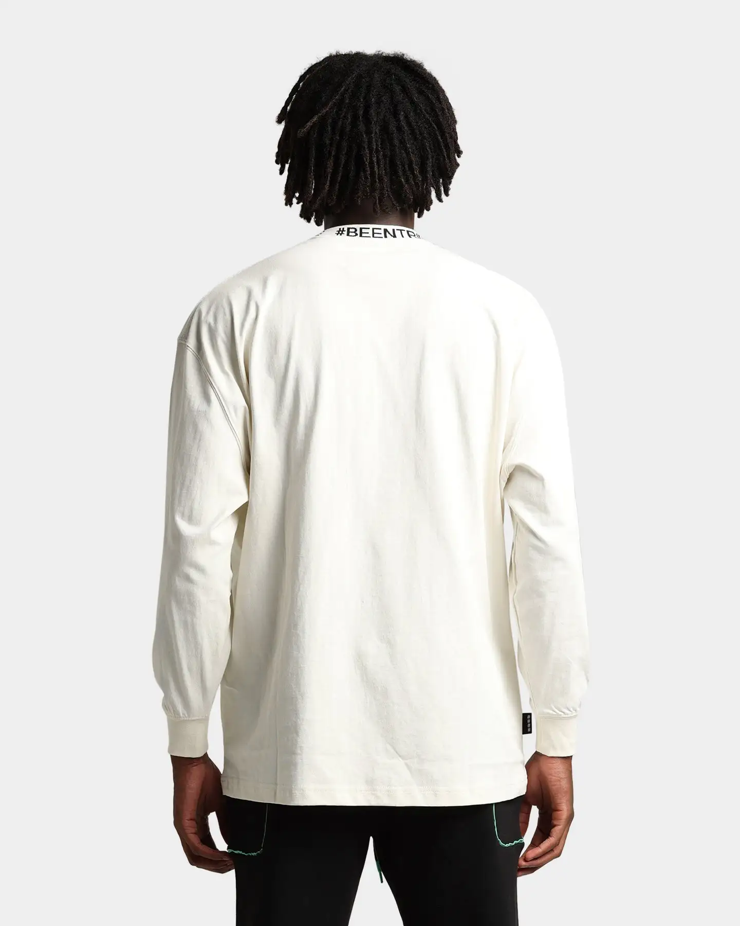 BEEN TRILL BEENTRILL Logo Rib Long Sleeve T-Shirt Off White - Image 4