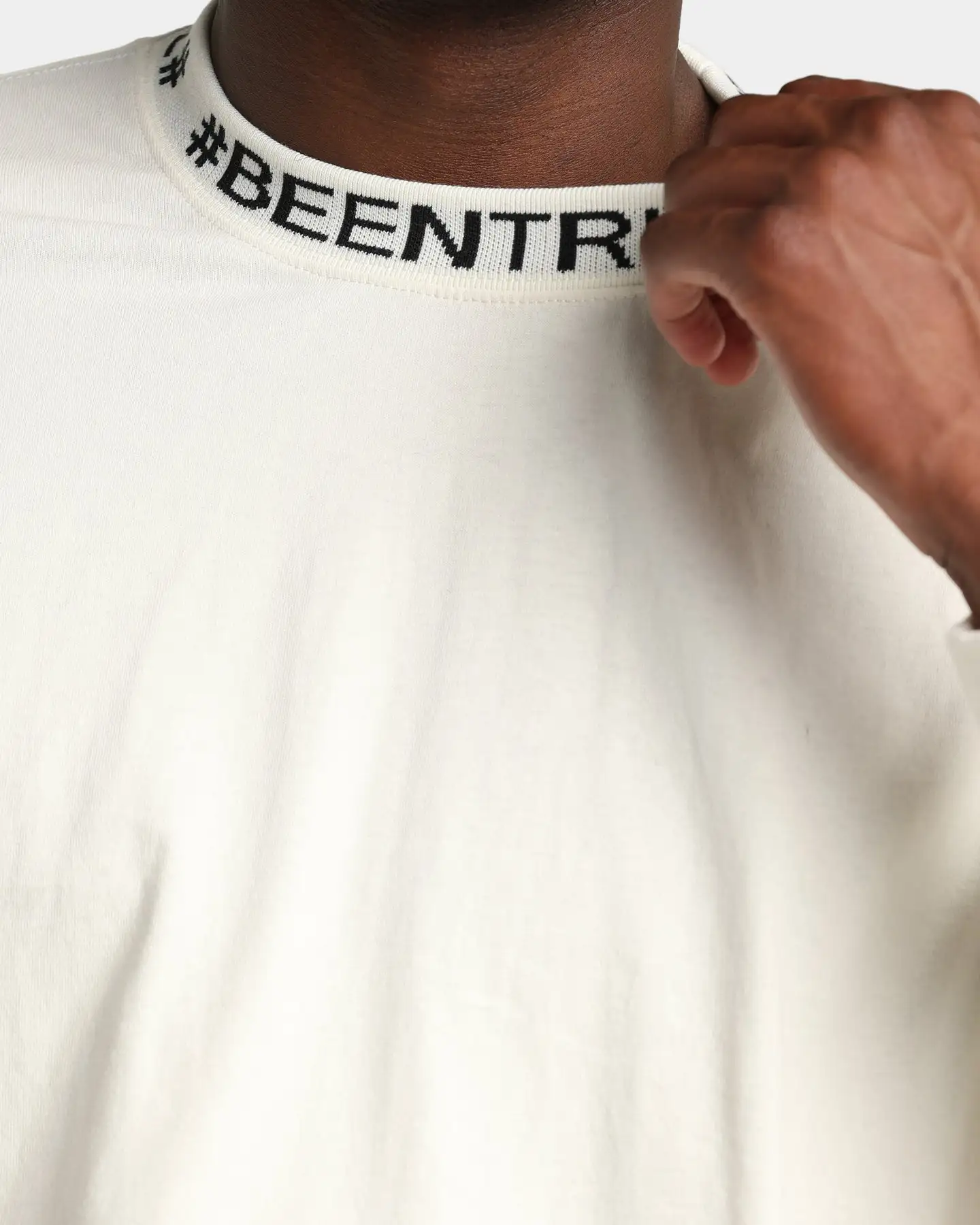 BEEN TRILL BEENTRILL Logo Rib Long Sleeve T-Shirt Off White - Image 7