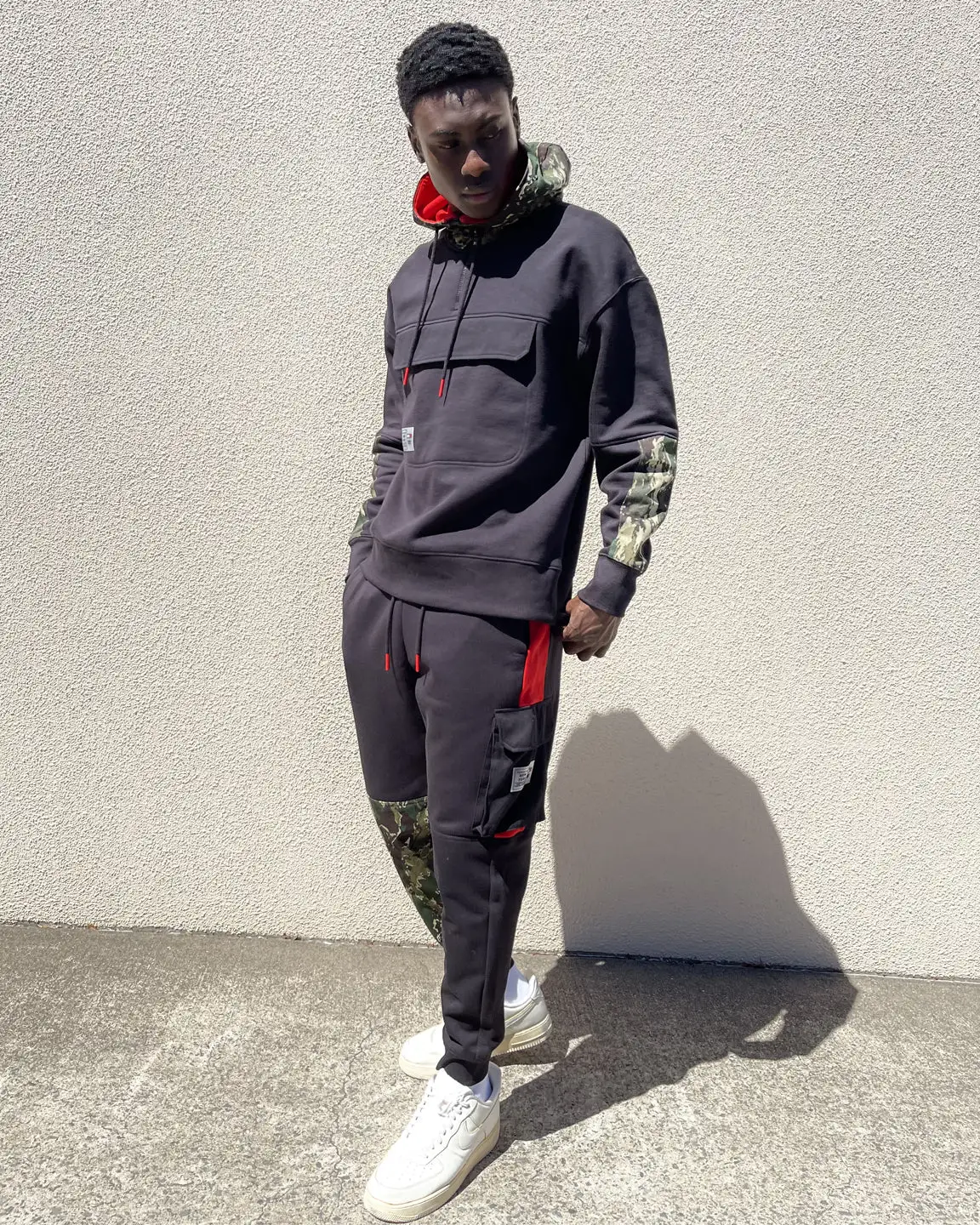 Tommy Jeans Colourblock Camo Track Pants Black