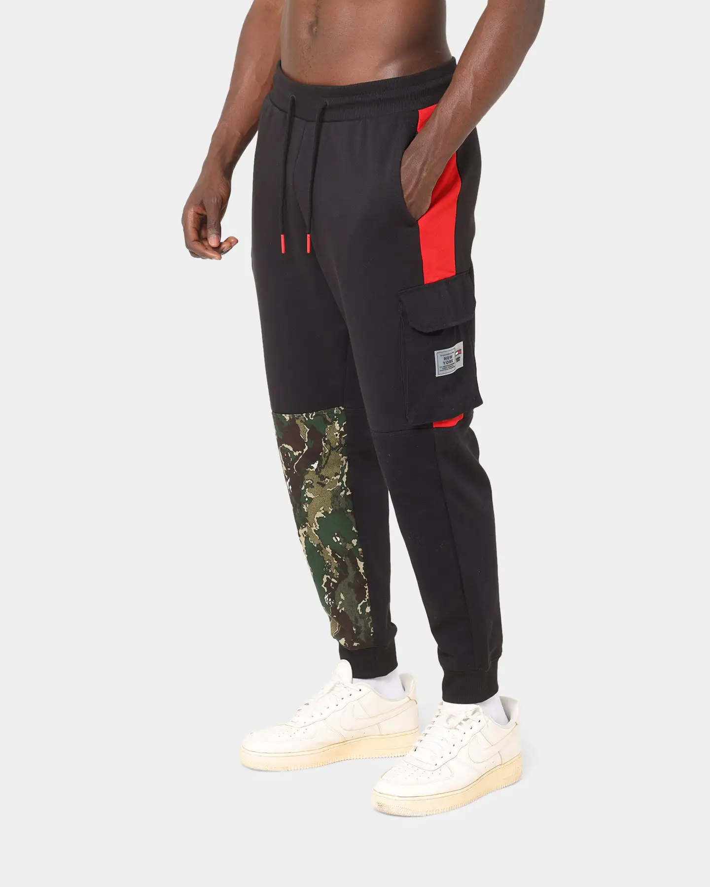 Tommy Jeans Colourblock Camo Track Pants Black - Image 2