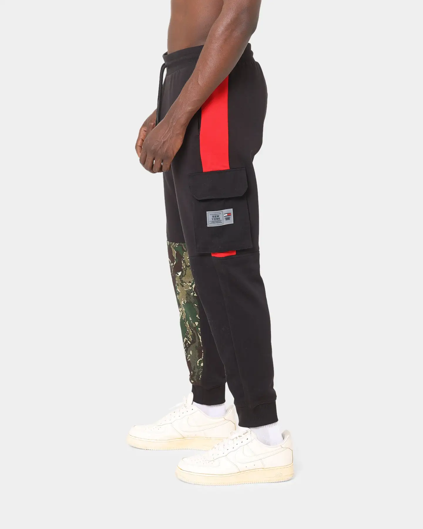 Tommy Jeans Colourblock Camo Track Pants Black - Image 7