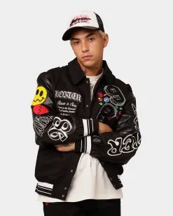 Loiter Flaws Varsity Jacket Black