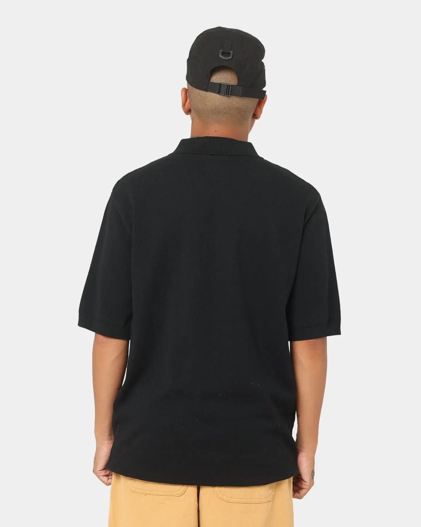 X-LARGE XLARGE Cable Knit Polo Shirt Black - Image 4