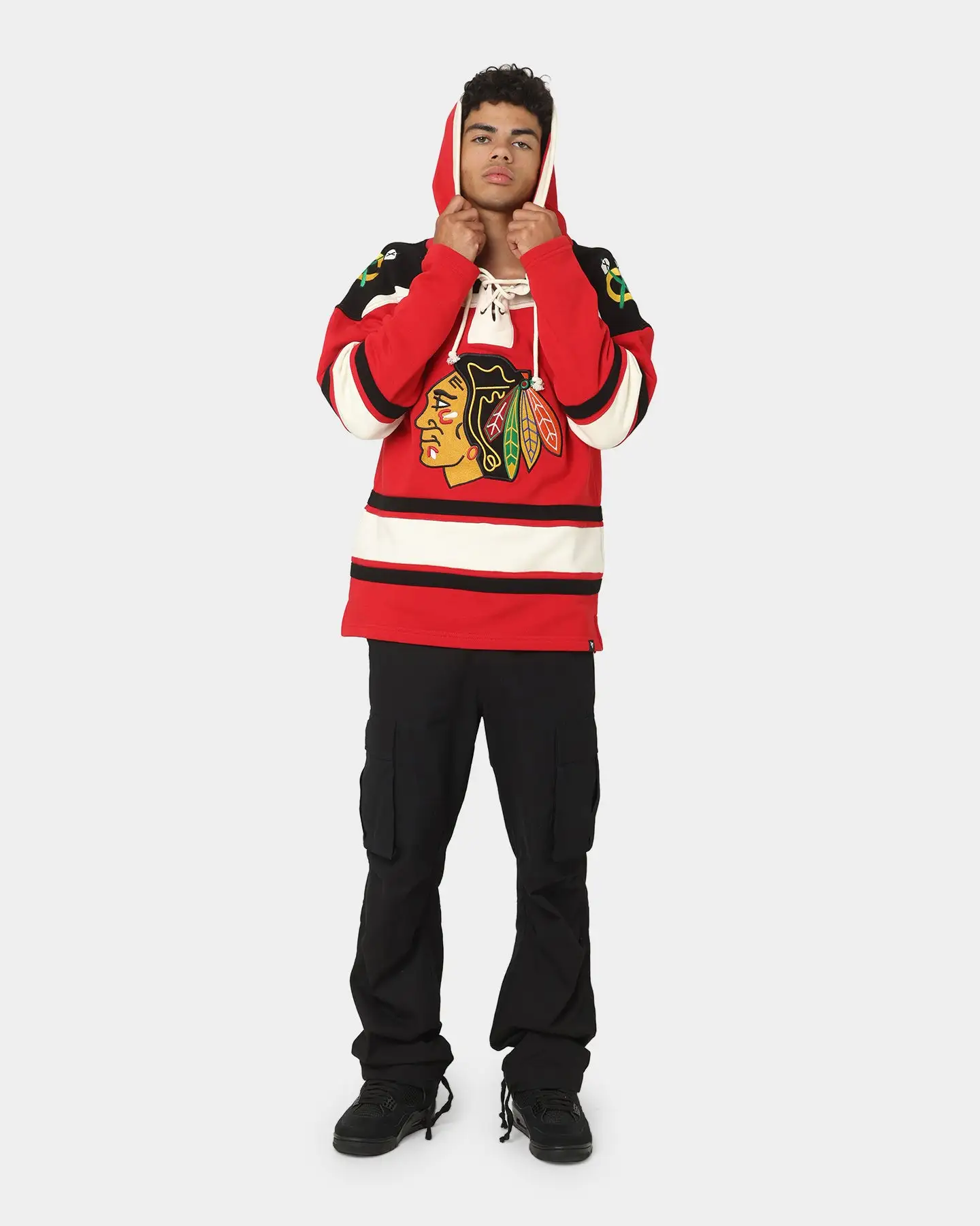 '47 BRAND 47 Brand Chicago Blackhawks Superior Lacer Hoodie Red - Image 2