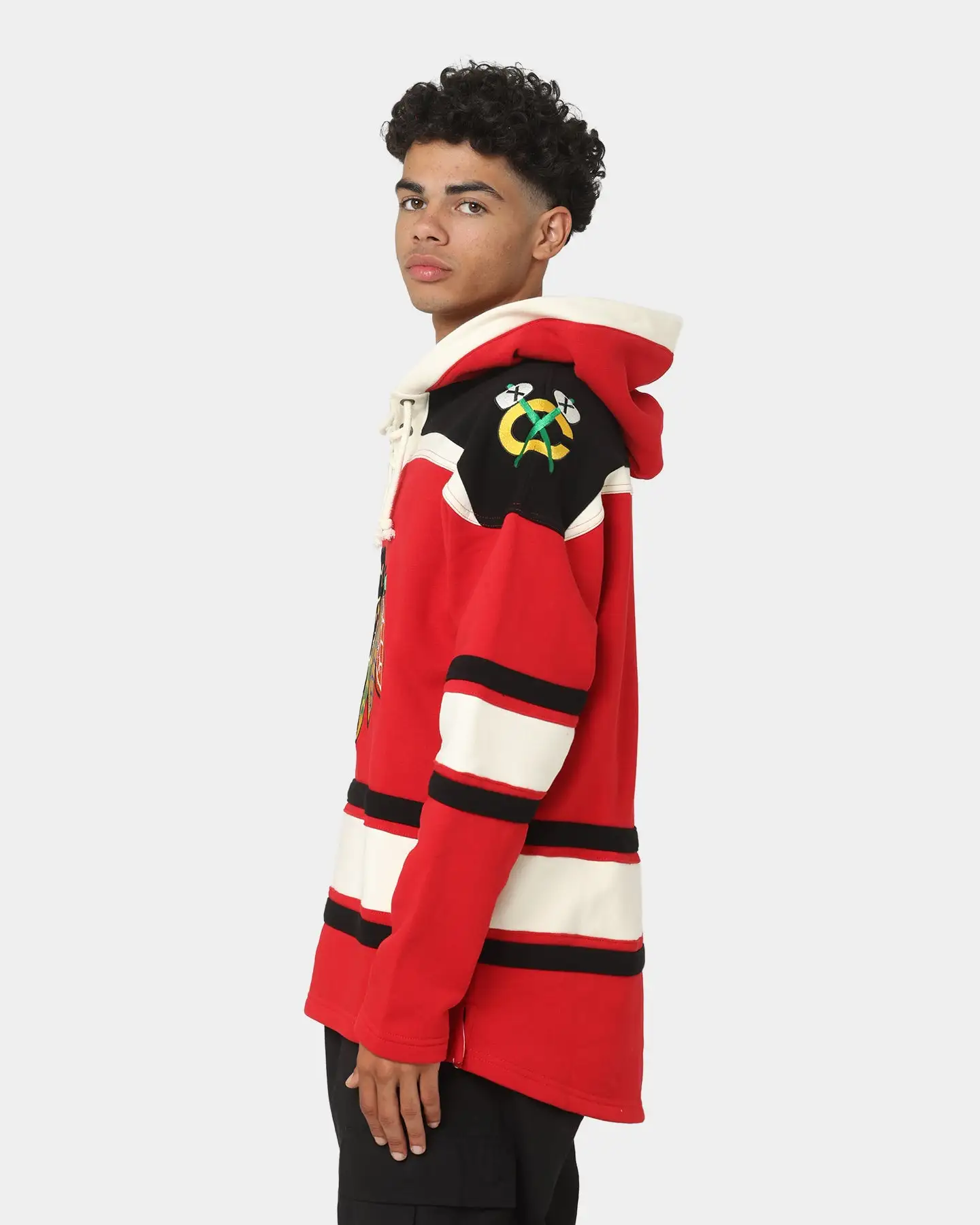 '47 BRAND 47 Brand Chicago Blackhawks Superior Lacer Hoodie Red - Image 6