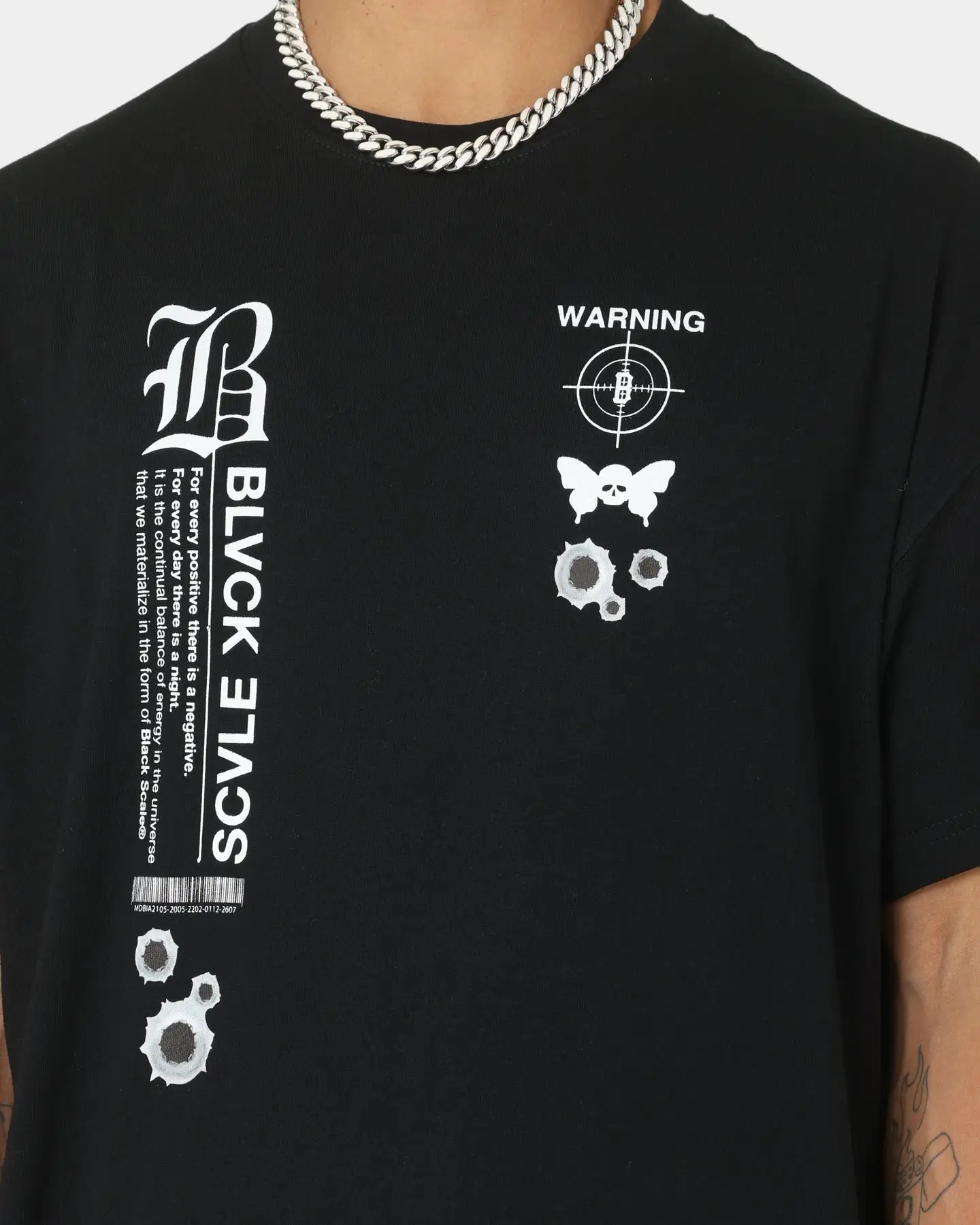 Black Scale Warning T-Shirt Black - Image 3