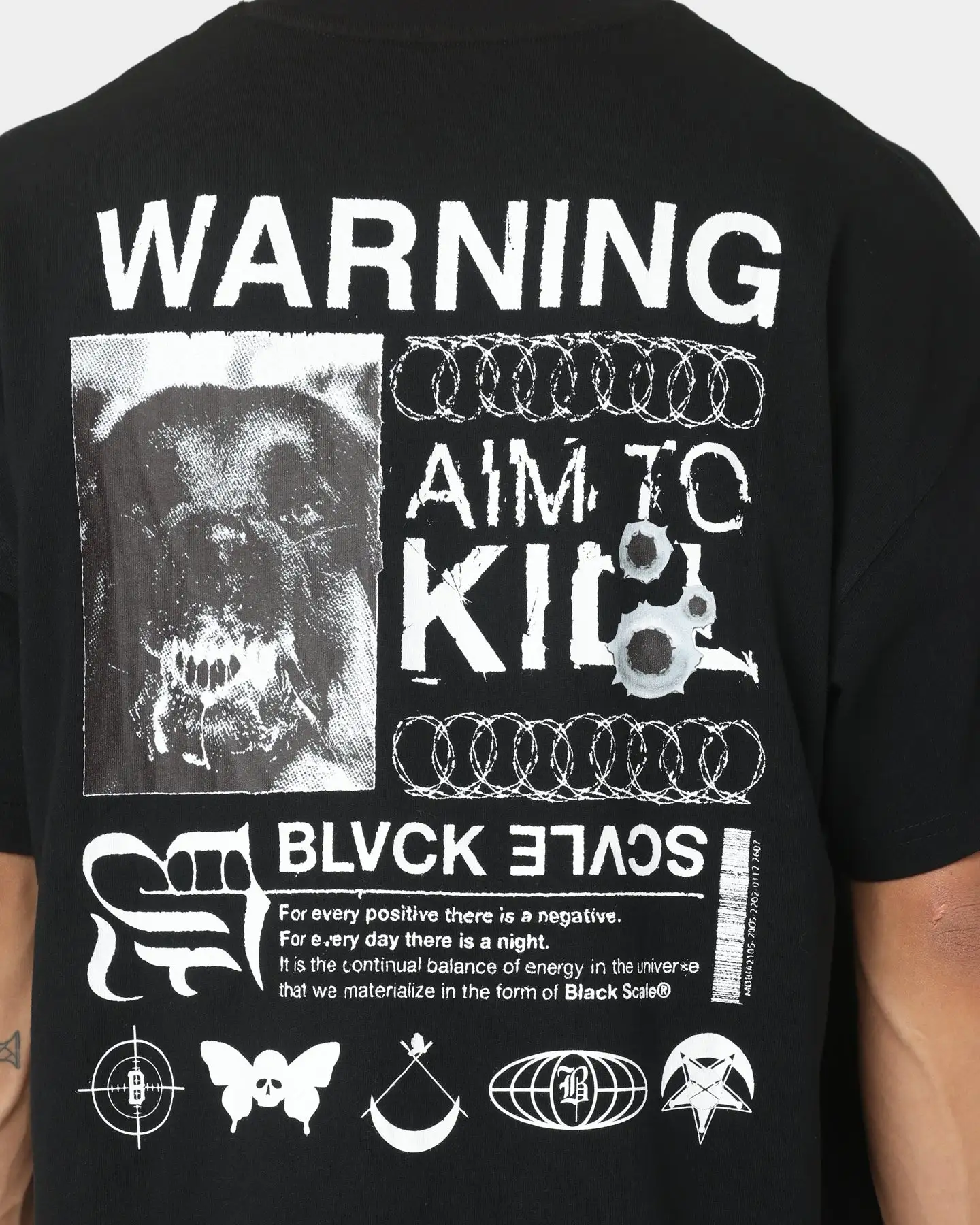 Black Scale Warning T-Shirt Black - Image 4