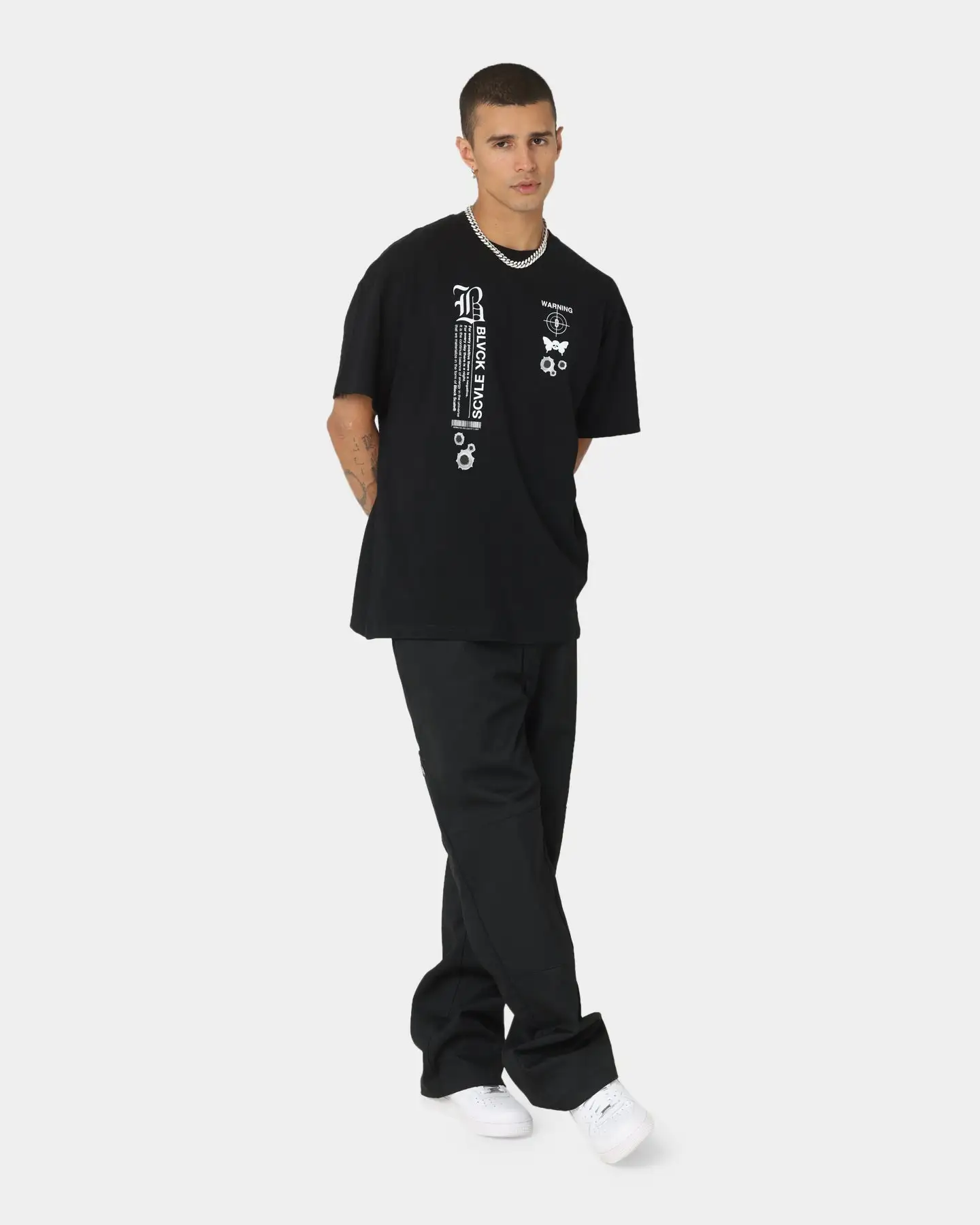 Black Scale Warning T-Shirt Black - Image 7