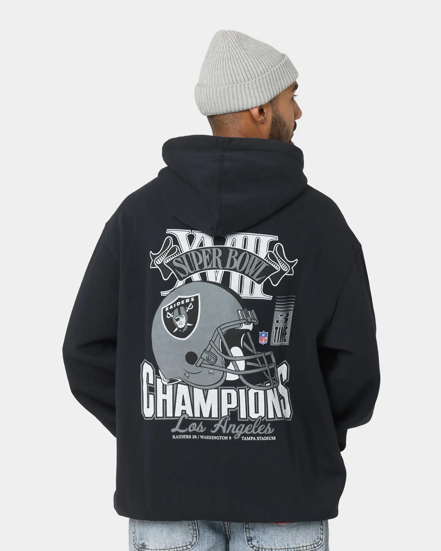 Mitchell & Ness Las Vegas Raiders Vintage Superbowl Hoodie Faded Black - Image 7