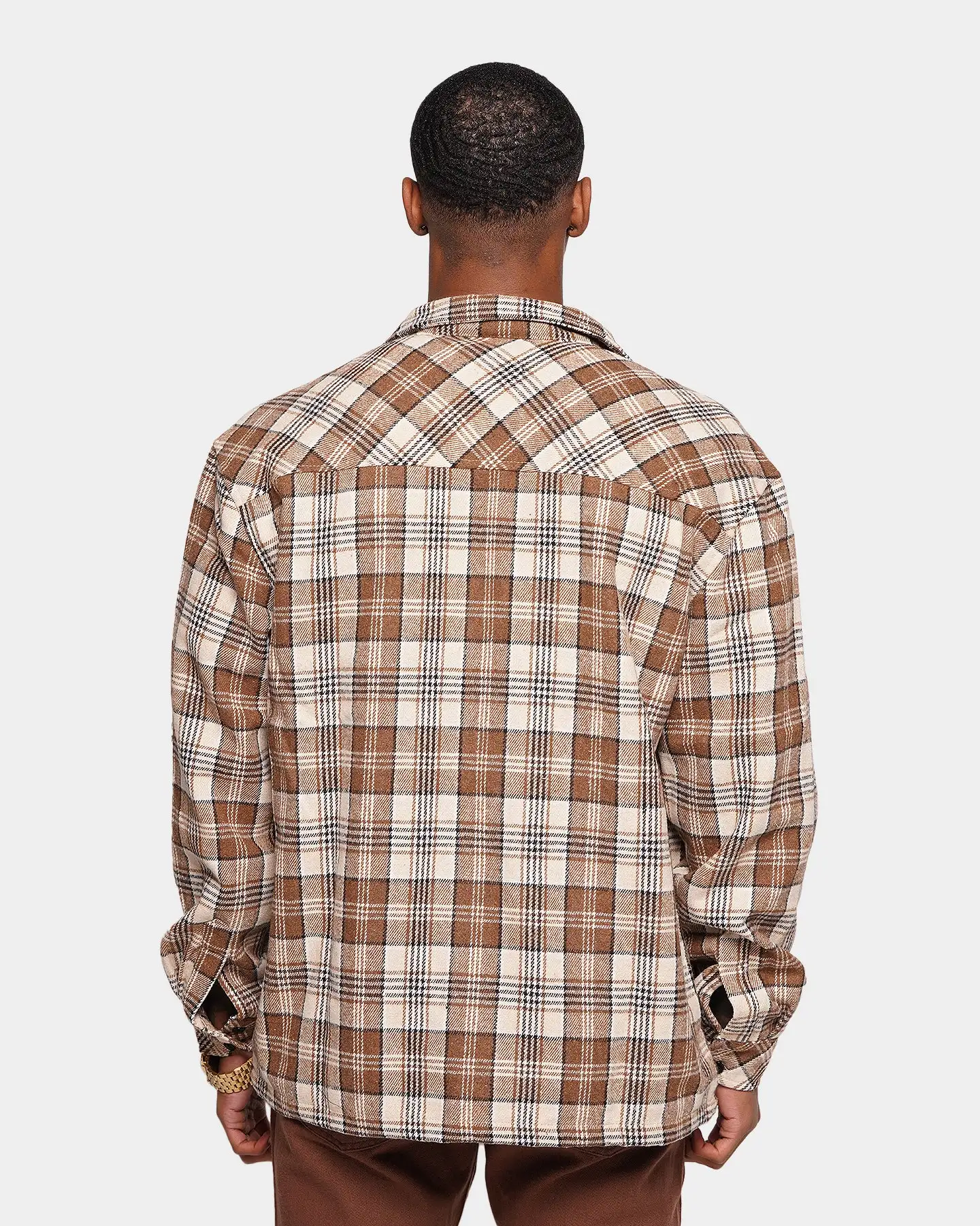 XXIII Soren Plaid Bomber Jacket Brown - Image 4
