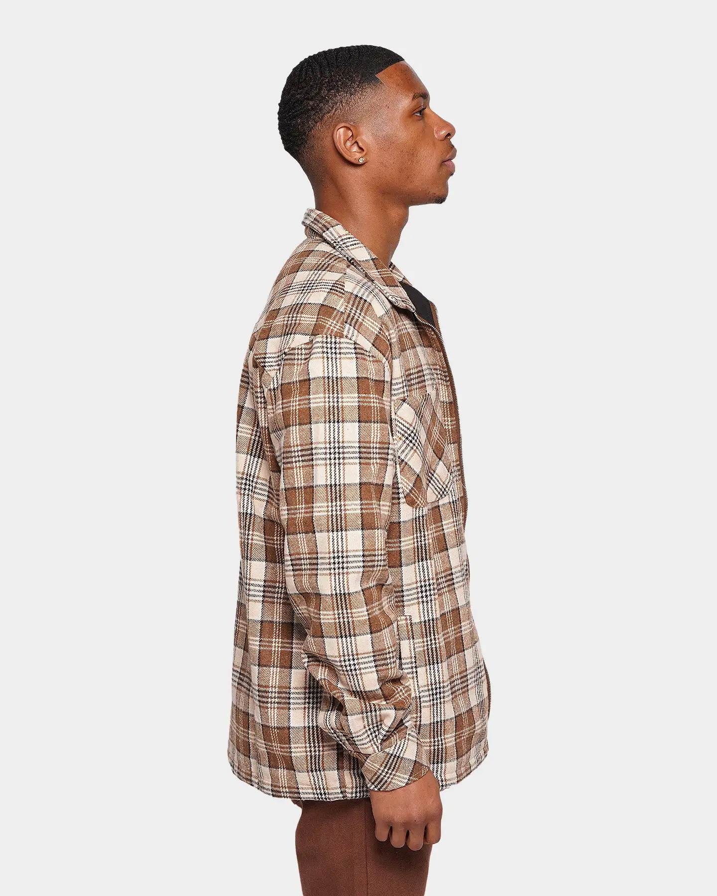 XXIII Soren Plaid Bomber Jacket Brown - Image 5