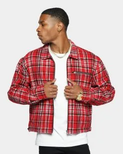 XXIII Oaxaca Cropped Tartan Jacket Red