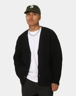 Supreme Waffle Knit Cardigan Black
