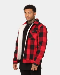 Saint Morta Checks Sherpa Jacket Black/Red