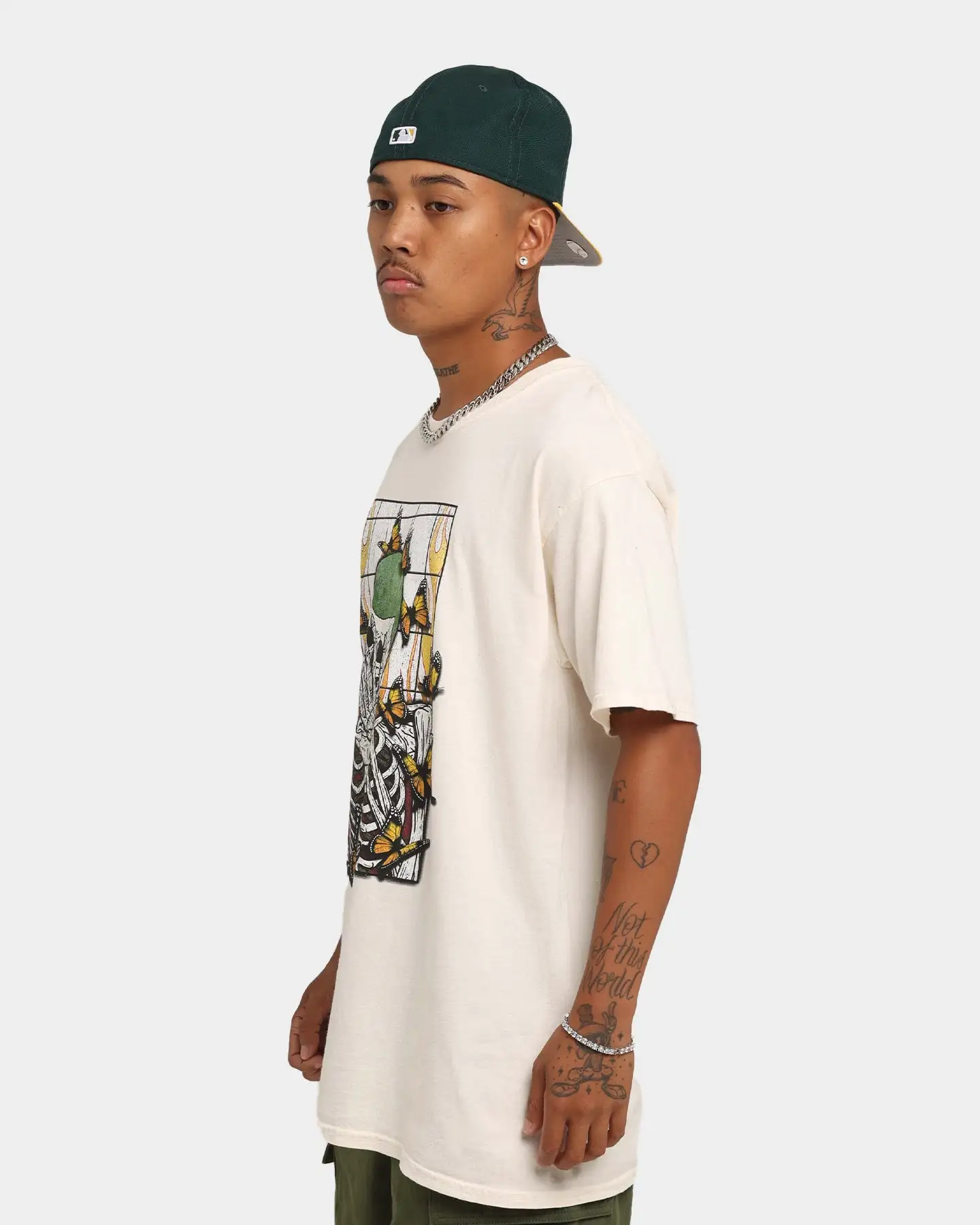 Goat Crew Green Skeleton Vintage T-Shirt Off White - Image 6