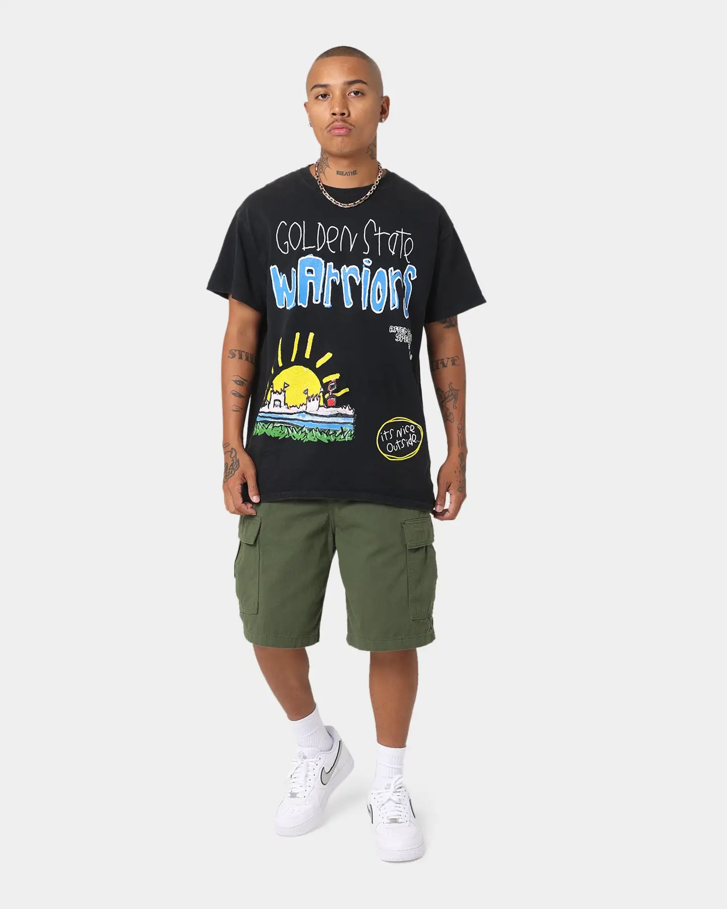 After School Special Golden State Warriors T-Shirt Black Wash - Image 2