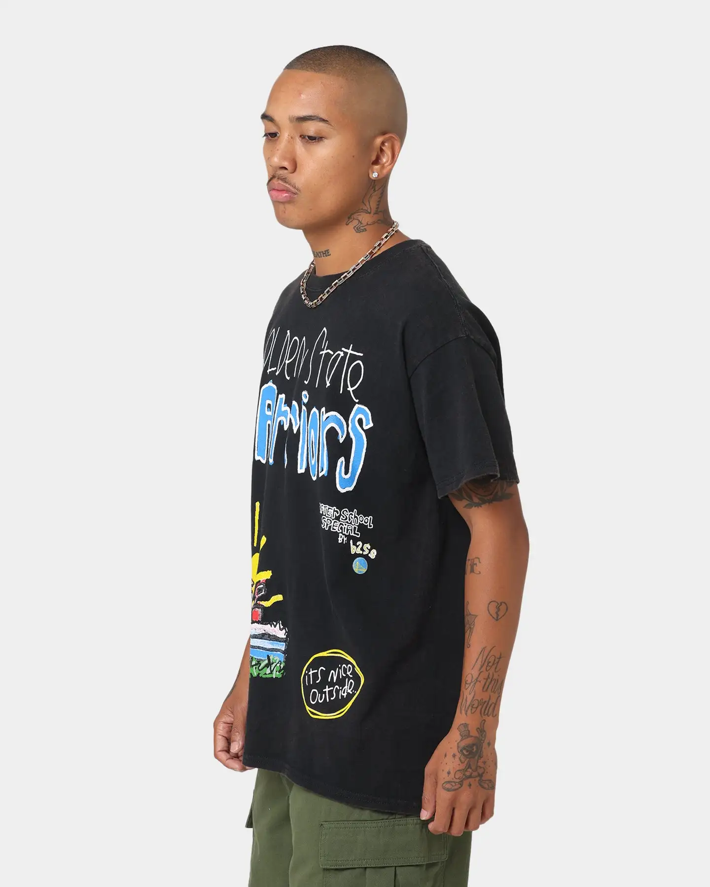 After School Special Golden State Warriors T-Shirt Black Wash - Image 6