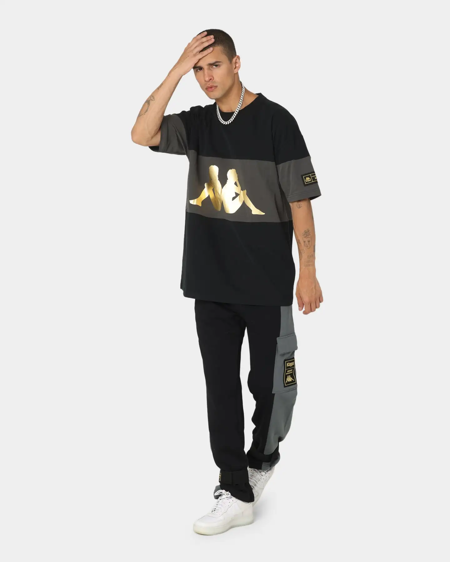 Kappa Authentic Frik T-Shirt Black/Gold - Image 2