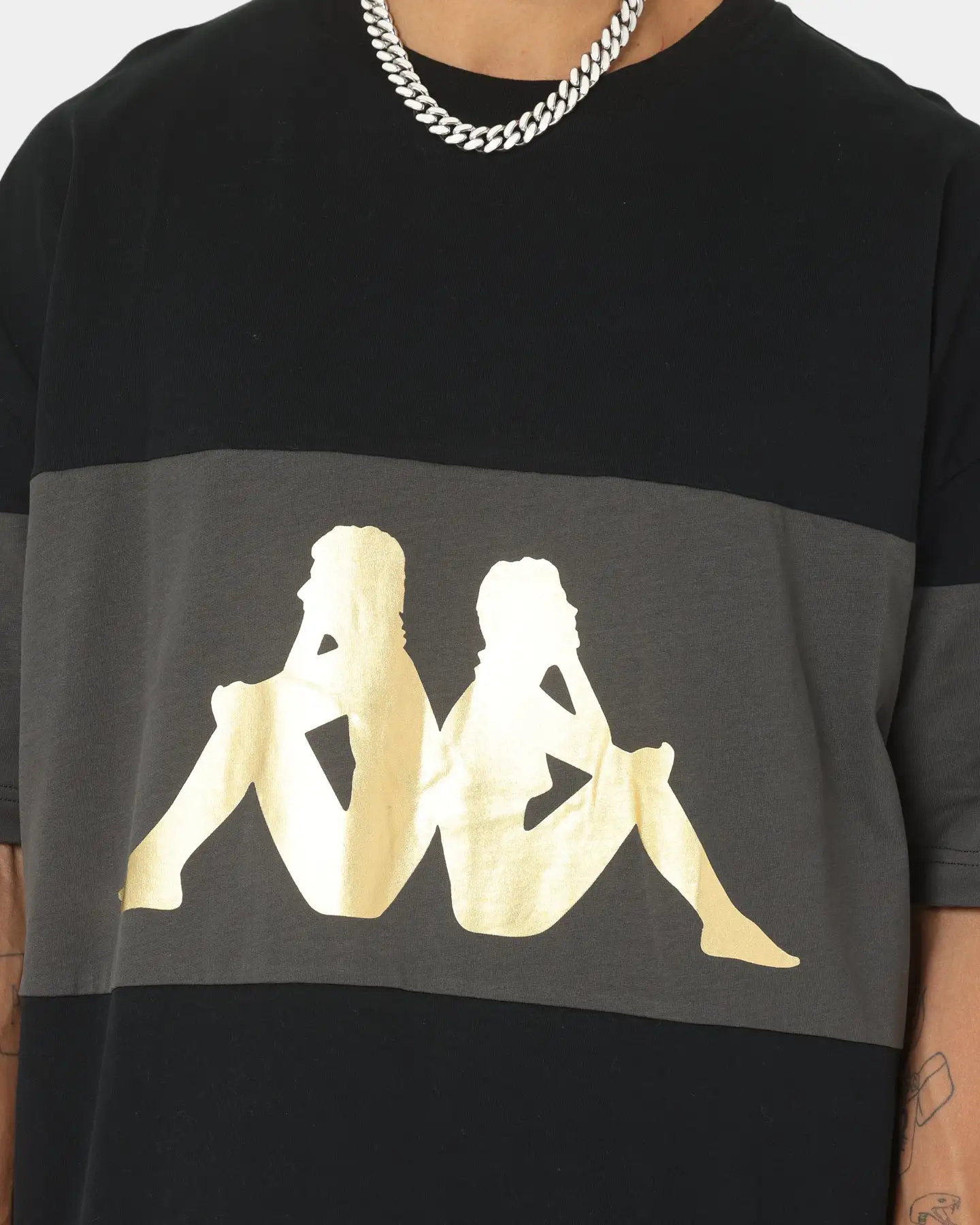 Kappa Authentic Frik T-Shirt Black/Gold - Image 3