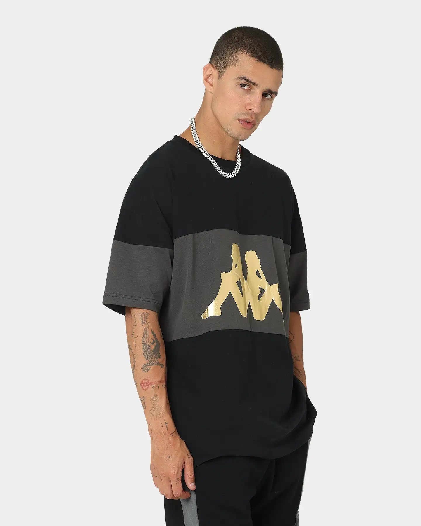 Kappa Authentic Frik T-Shirt Black/Gold - Image 5