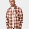 Karl Kani Chest Signature Flannel Shirt Cognac