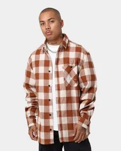 Karl Kani Chest Signature Flannel Shirt Cognac