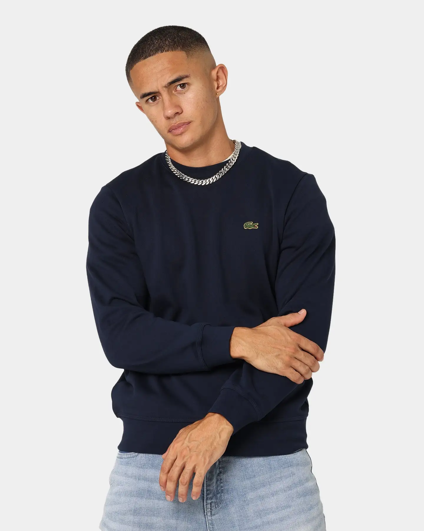 Lacoste Gold Stitch Crewneck Navy