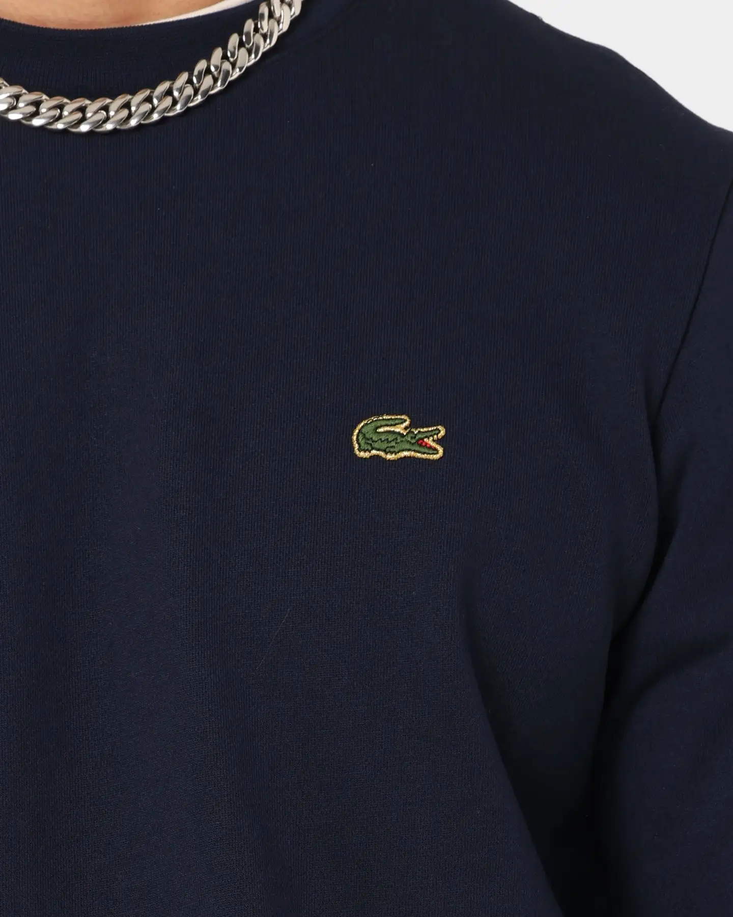 Lacoste Gold Stitch Crewneck Navy - Image 3