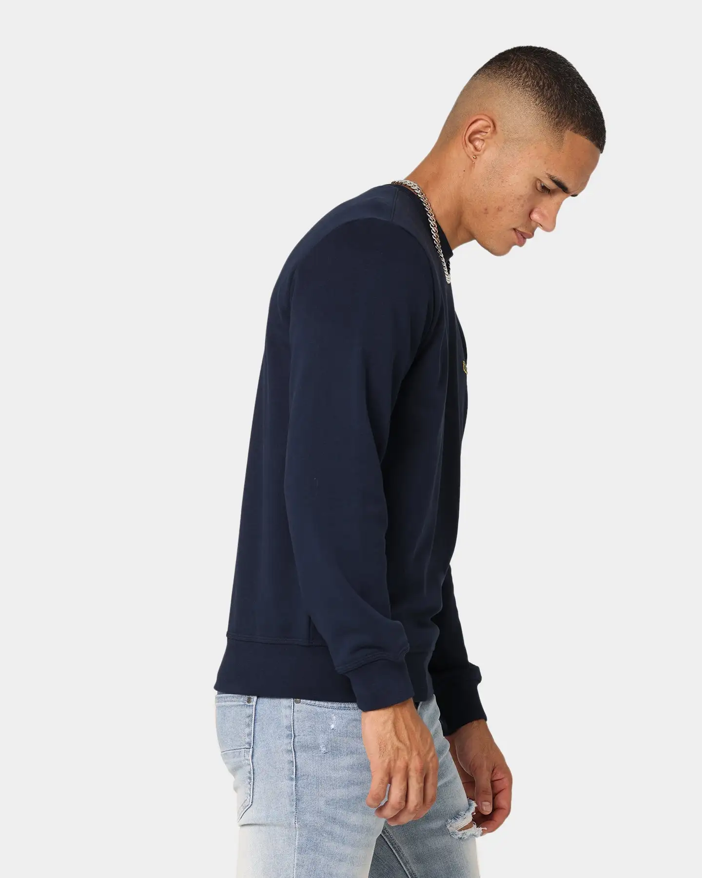 Lacoste Gold Stitch Crewneck Navy - Image 5