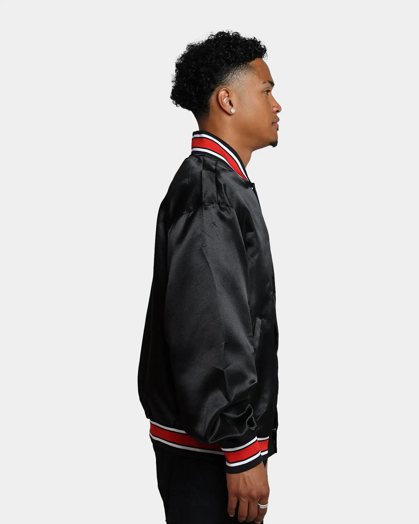 HUF Crackerjack Satin Baseball Jacket Black - Image 6