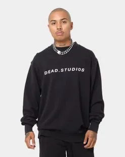 Dead Studios Signature Logo Vintage Crewneck Vintage Black/White