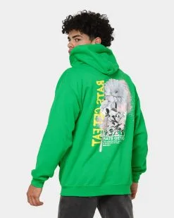 Rats Get Fat Paint Flower Hoodie Green