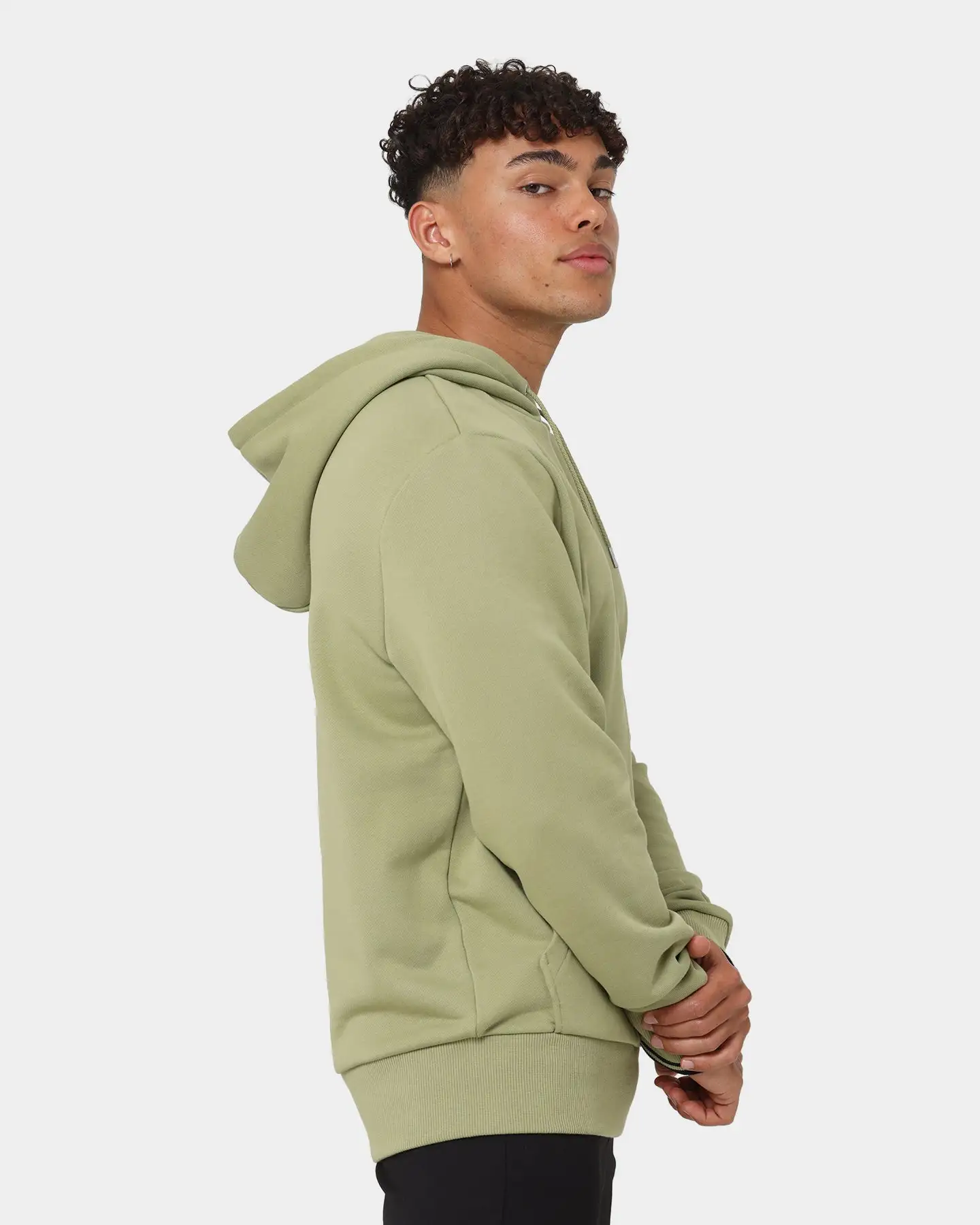 Fred Perry Tipped Hoodie Sage Green - Image 5
