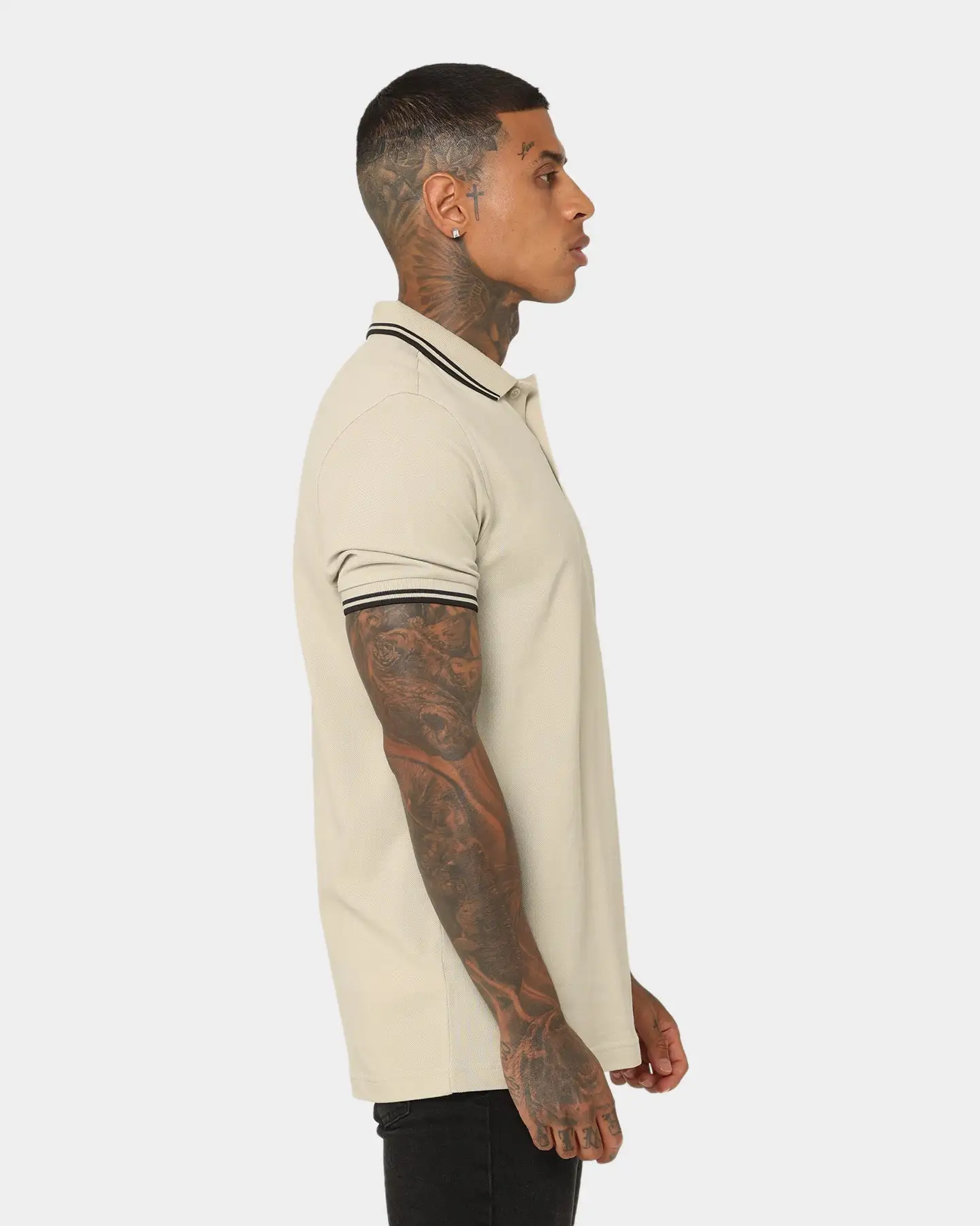 Fred Perry Twin Tipped Fred Perry Polo Shirt Light Oyster - Image 5