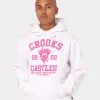Crooks & Castles Fairfax Varsity Hoodie Hot Pink/White
