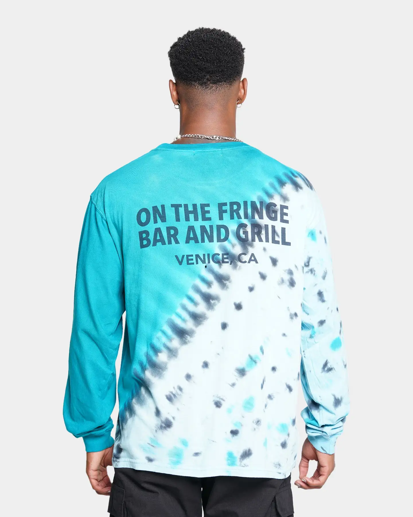 MNML Cross Washed Long Sleeve T-Shirt Blue - Image 4