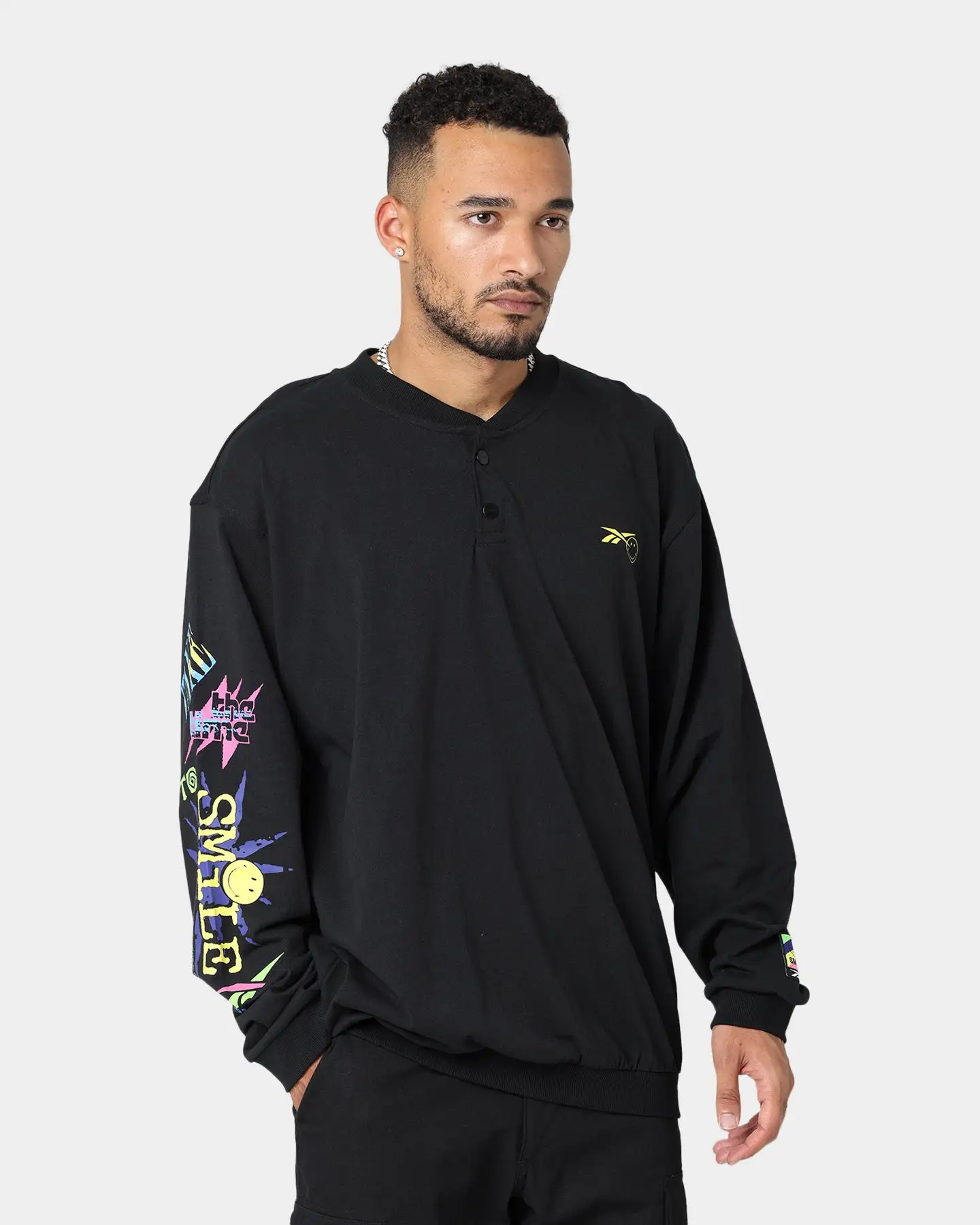 Reebok Smiley Long Sleeve Jersey Crewneck Black