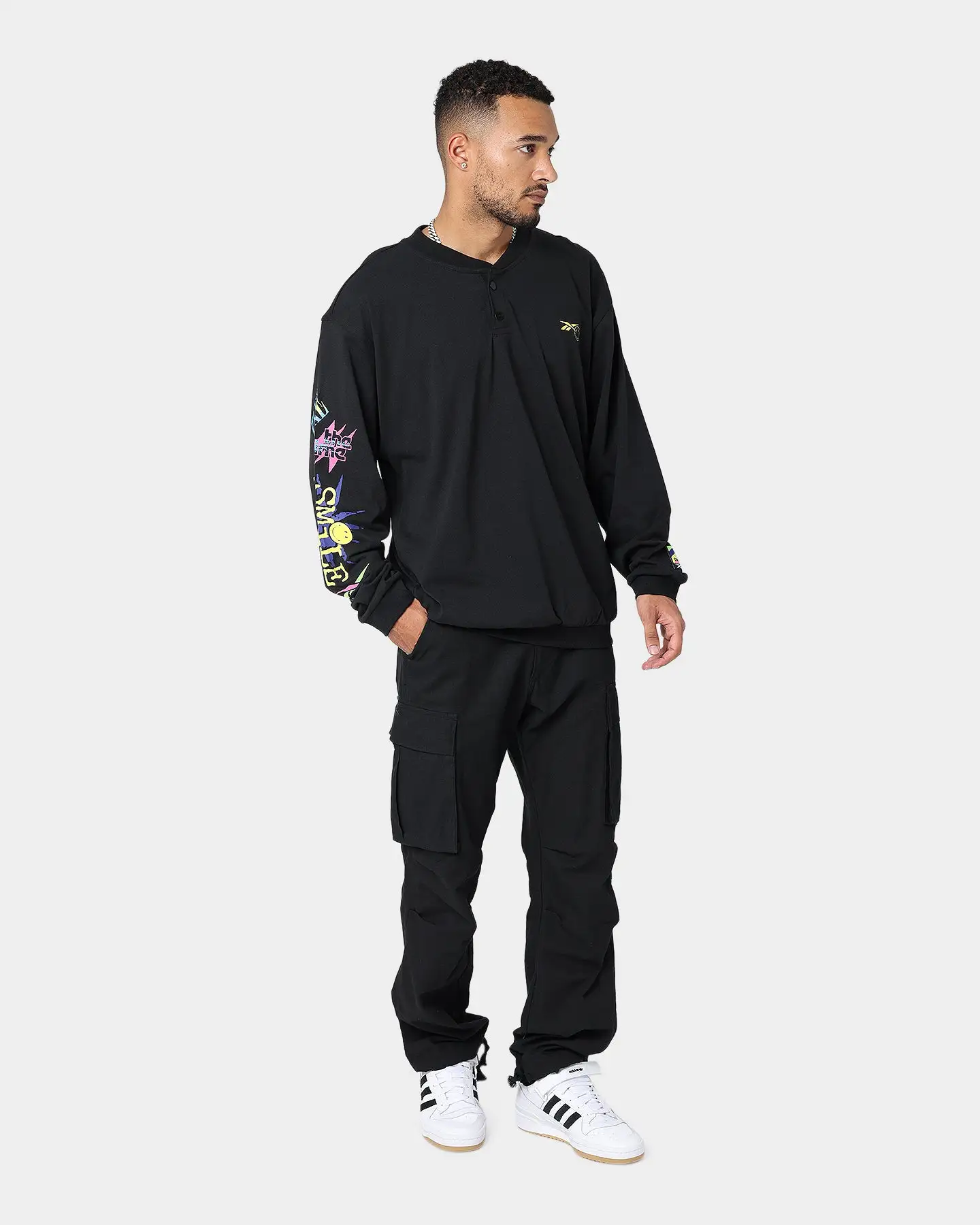 Reebok Smiley Long Sleeve Jersey Crewneck Black - Image 2