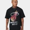 Mitchell & Ness Miami Heat Oversized Logo Short Sleeve Vintage T-Shirt Vintage Black