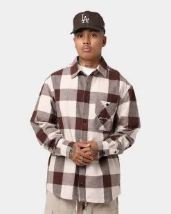 Karl Kani Chest Signature Flannel Shirt Cream
