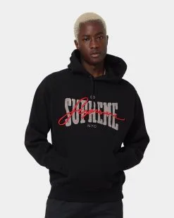 Supreme Embroidered Chenille Hoodie Black