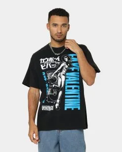 Goat Crew X Cowboy Bebop Faye Vintage T-Shirt Washed Black