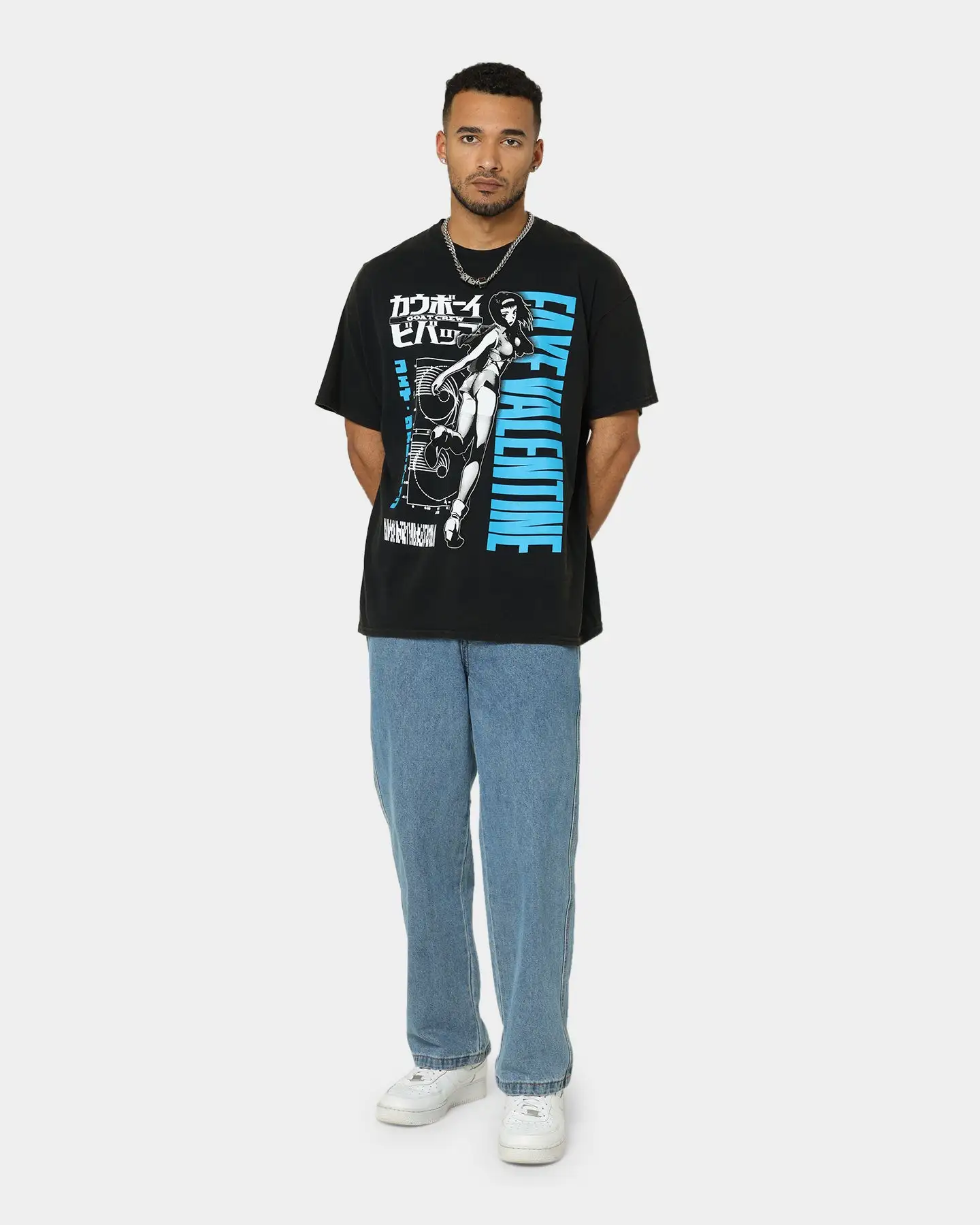 Goat Crew X Cowboy Bebop Faye Vintage T-Shirt Washed Black - Image 2