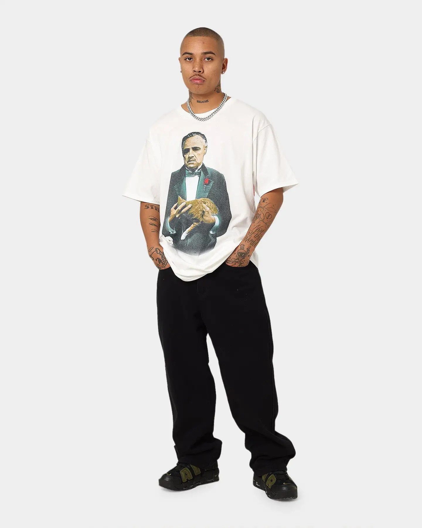 American Thrift X The Godfather The Godfather Cat T-Shirt White - Image 3
