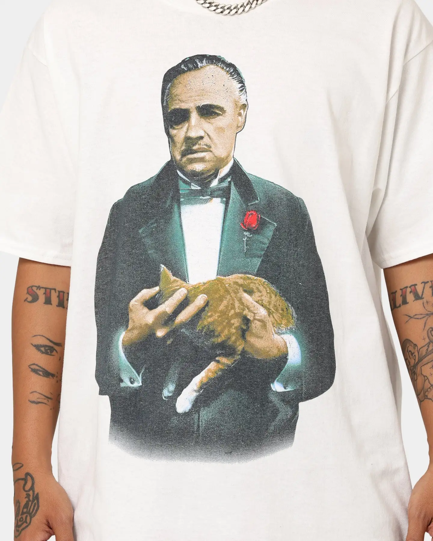 American Thrift X The Godfather The Godfather Cat T-Shirt White - Image 4