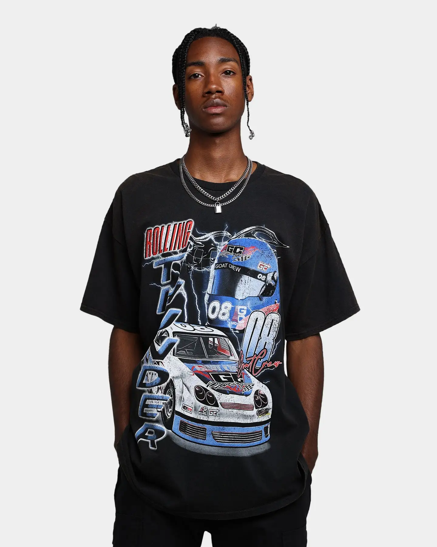 Goat Crew Rolling Thunder Vintage T-Shirt Washed Black